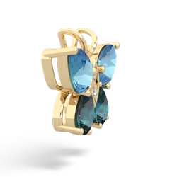 Blue Topaz Butterfly 14K Yellow Gold pendant P2215