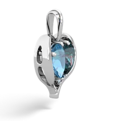 Blue Topaz Two Become One 14K White Gold pendant P5330