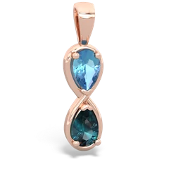 Blue Topaz Infinity 14K Rose Gold pendant P5050