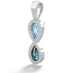 Blue Topaz Infinity 14K White Gold pendant P5050