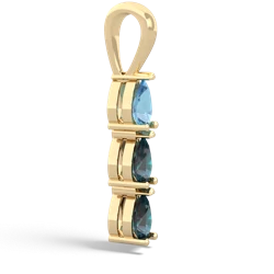 Blue Topaz Dew Drops 14K Yellow Gold pendant P2251