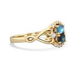 Blue Topaz Love Nest 14K Yellow Gold ring R5860