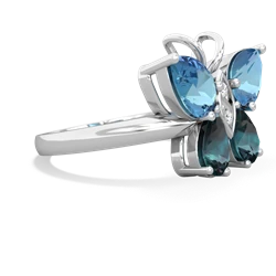 Blue Topaz Butterfly 14K White Gold ring R2215