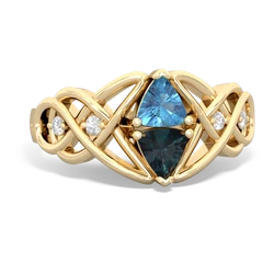 Blue Topaz Keepsake Celtic Knot 14K Yellow Gold ring R5300