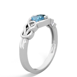 Blue Topaz Celtic Love Knot 14K White Gold ring R5420