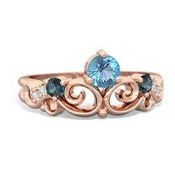 Blue Topaz Crown Keepsake 14K Rose Gold ring R5740