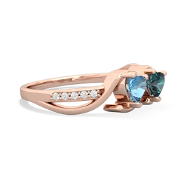 Blue Topaz Side By Side 14K Rose Gold ring R3090