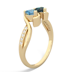 Blue Topaz Side By Side 14K Yellow Gold ring R3090