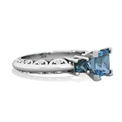 Blue Topaz Eternal Embrace Engagement 14K White Gold ring C2001