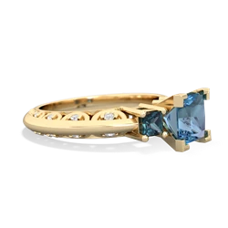 Blue Topaz Eternal Embrace Engagement 14K Yellow Gold ring C2001