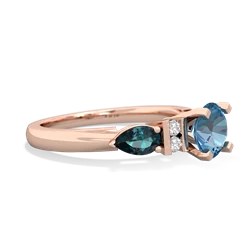 Blue Topaz 6Mm Round Eternal Embrace Engagement 14K Rose Gold ring R2005