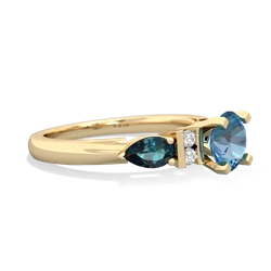 Blue Topaz 6Mm Round Eternal Embrace Engagement 14K Yellow Gold ring R2005