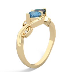 Blue Topaz Floral Elegance 14K Yellow Gold ring R5790