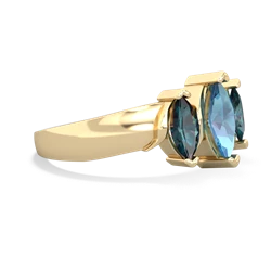 Blue Topaz Three Peeks 14K Yellow Gold ring R2433