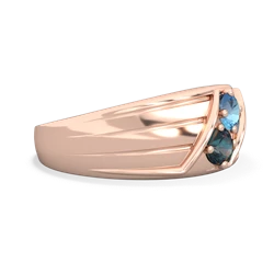 Blue Topaz Men's Streamline 14K Rose Gold ring R0460