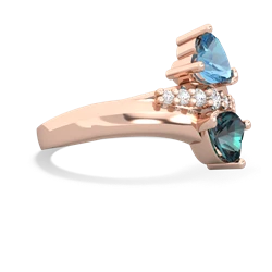 Blue Topaz Heart To Heart 14K Rose Gold ring R2064