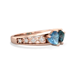 Blue Topaz Heart To Heart 14K Rose Gold ring R3342