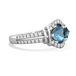 Blue Topaz Art-Deco Keepsake 14K White Gold ring R5630