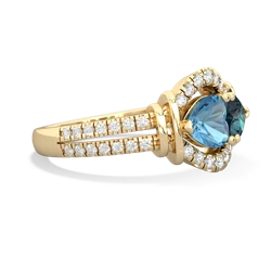 Blue Topaz Art-Deco Keepsake 14K Yellow Gold ring R5630