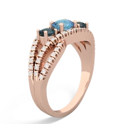 Blue Topaz Three Stone Aurora 14K Rose Gold ring R3080