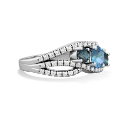 Blue Topaz Three Stone Aurora 14K White Gold ring R3080