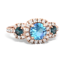 Blue Topaz Regal Halo 14K Rose Gold ring R5350