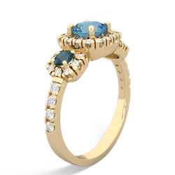 Blue Topaz Regal Halo 14K Yellow Gold ring R5350