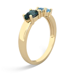 Blue Topaz Pear Bowtie 14K Yellow Gold ring R0865