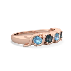 Blue Topaz Anniversary Band 14K Rose Gold ring R2089