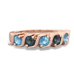 Blue Topaz Anniversary Band 14K Rose Gold ring R2089