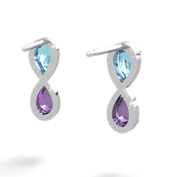 Blue Topaz Infinity 14K White Gold earrings E5050