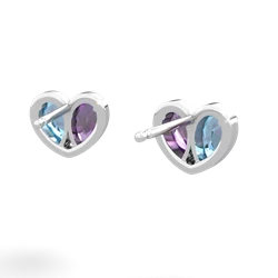 Blue Topaz 'Our Heart' 14K White Gold earrings E5072