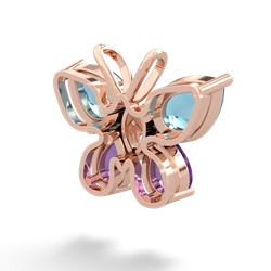 Blue Topaz Butterfly 14K Rose Gold pendant P2215