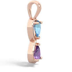 Blue Topaz Infinity 14K Rose Gold pendant P5050