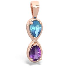 Blue Topaz Infinity 14K Rose Gold pendant P5050