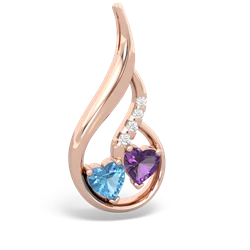 Blue Topaz Keepsake Curves 14K Rose Gold pendant P5450