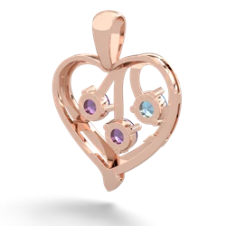 Blue Topaz Glowing Heart 14K Rose Gold pendant P2233