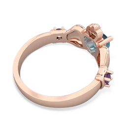 Blue Topaz Claddagh Keepsake 14K Rose Gold ring R5245