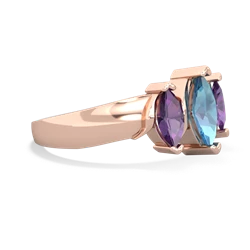 Blue Topaz Three Peeks 14K Rose Gold ring R2433