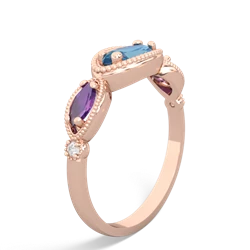 Blue Topaz Milgrain Marquise 14K Rose Gold ring R5700