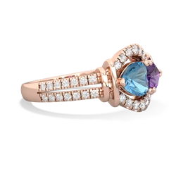 Blue Topaz Art-Deco Keepsake 14K Rose Gold ring R5630