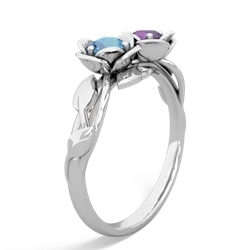 Blue Topaz Rose Garden 14K White Gold ring R5510