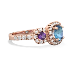 Blue Topaz Regal Halo 14K Rose Gold ring R5350