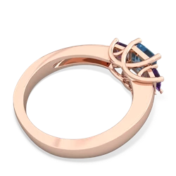 Blue Topaz Three Stone Trellis 14K Rose Gold ring R4015