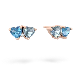 Blue Topaz Sweethearts 14K Rose Gold earrings E5260
