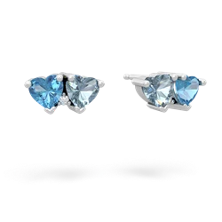 Blue Topaz Sweethearts 14K White Gold earrings E5260