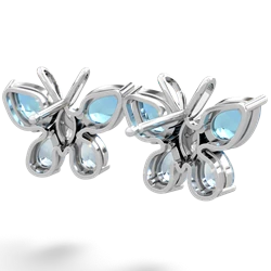 Blue Topaz Butterfly 14K White Gold earrings E2215