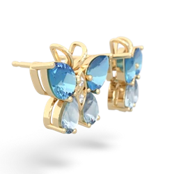 Blue Topaz Butterfly 14K Yellow Gold earrings E2215