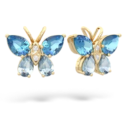 Blue Topaz Butterfly 14K Yellow Gold earrings E2215