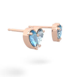 Blue Topaz 'Our Heart' 14K Rose Gold earrings E5072